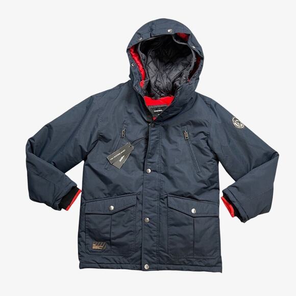 Diesel Jacket Youth Boys Large Navy Full Zip Fleece Liner Hooded 3-in-1 Systems - Picture 1 of 15